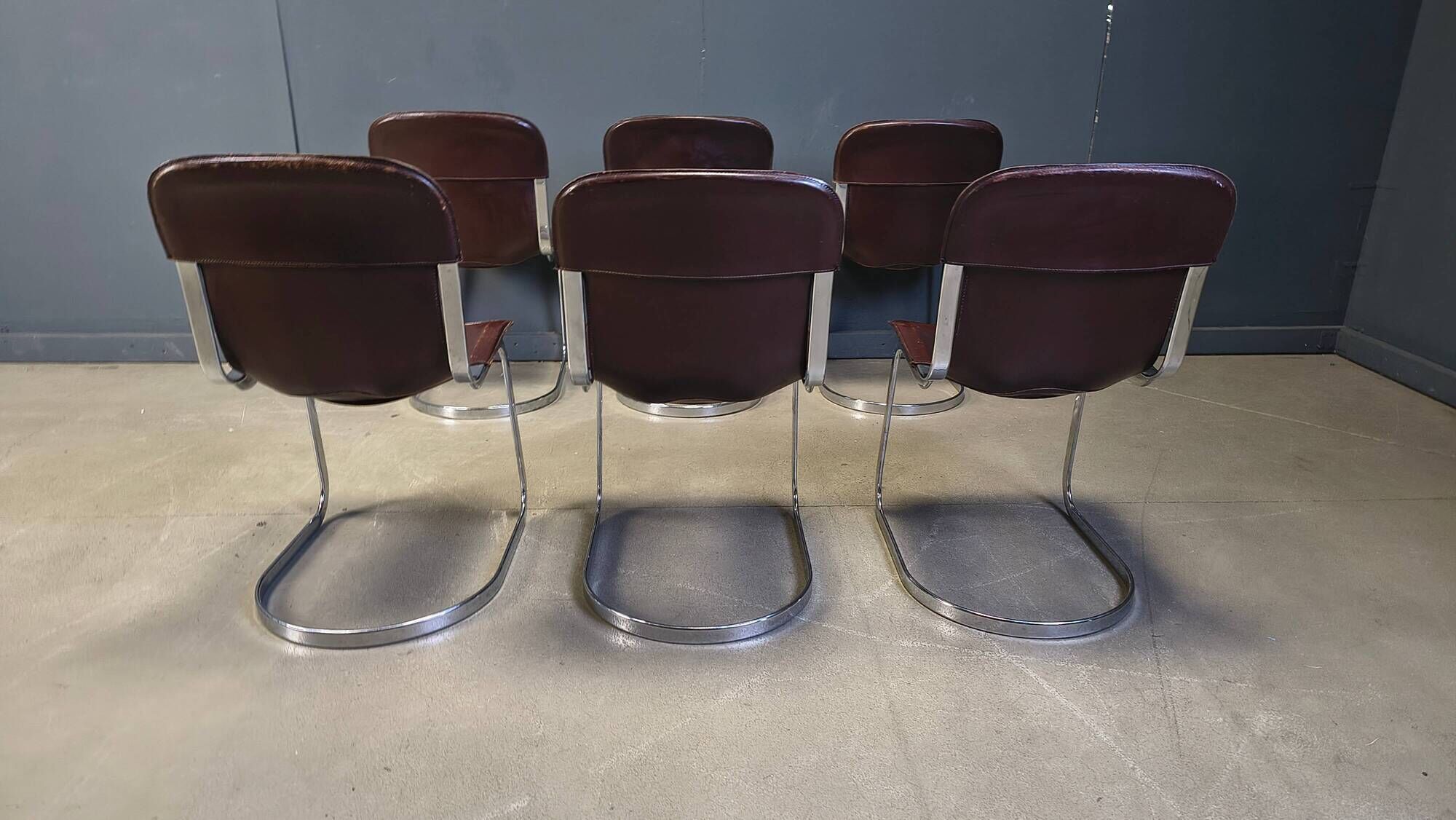 Vintage dining chairs by Cidue, set of 6, 1970s.