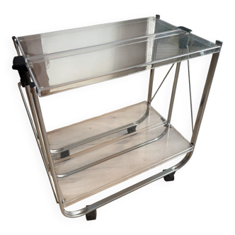 Folding dessert table in acrylic on wheels