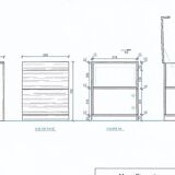 Philippe Hurel furniture Sycamore wood printer with solid beech drawer.