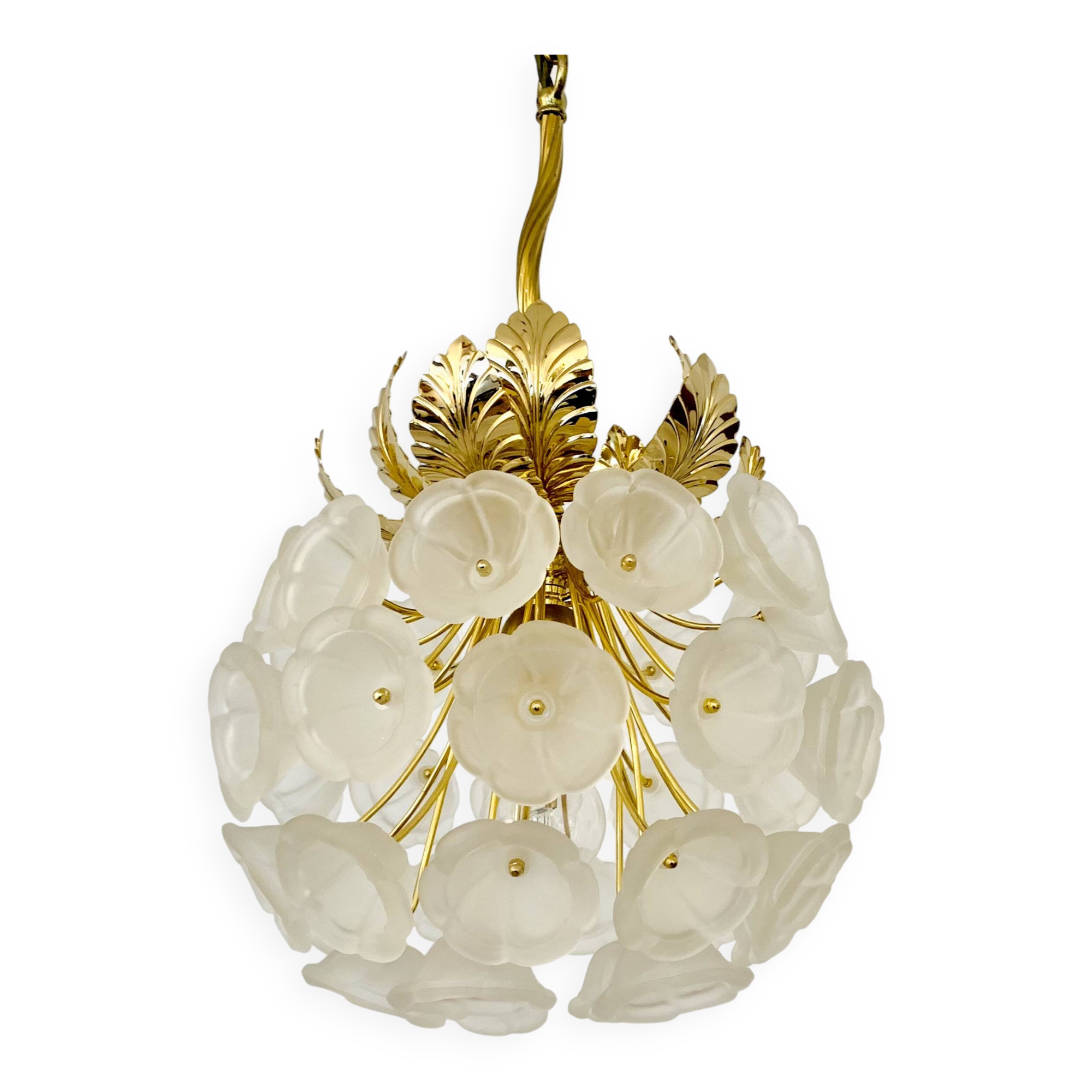 Crystal Glass Chandelier by Ernst Palme