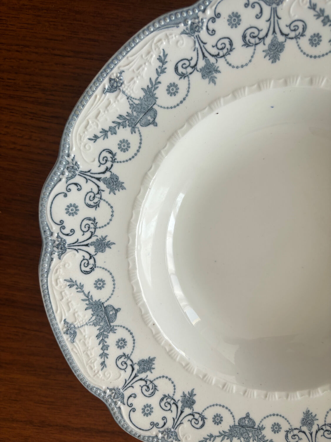 Set of 2 Royal Doulton Joséphine model deep plates – blue decoration