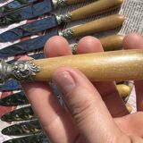 Set of 12 Antique Art Nouveau Table Knives - Tableware