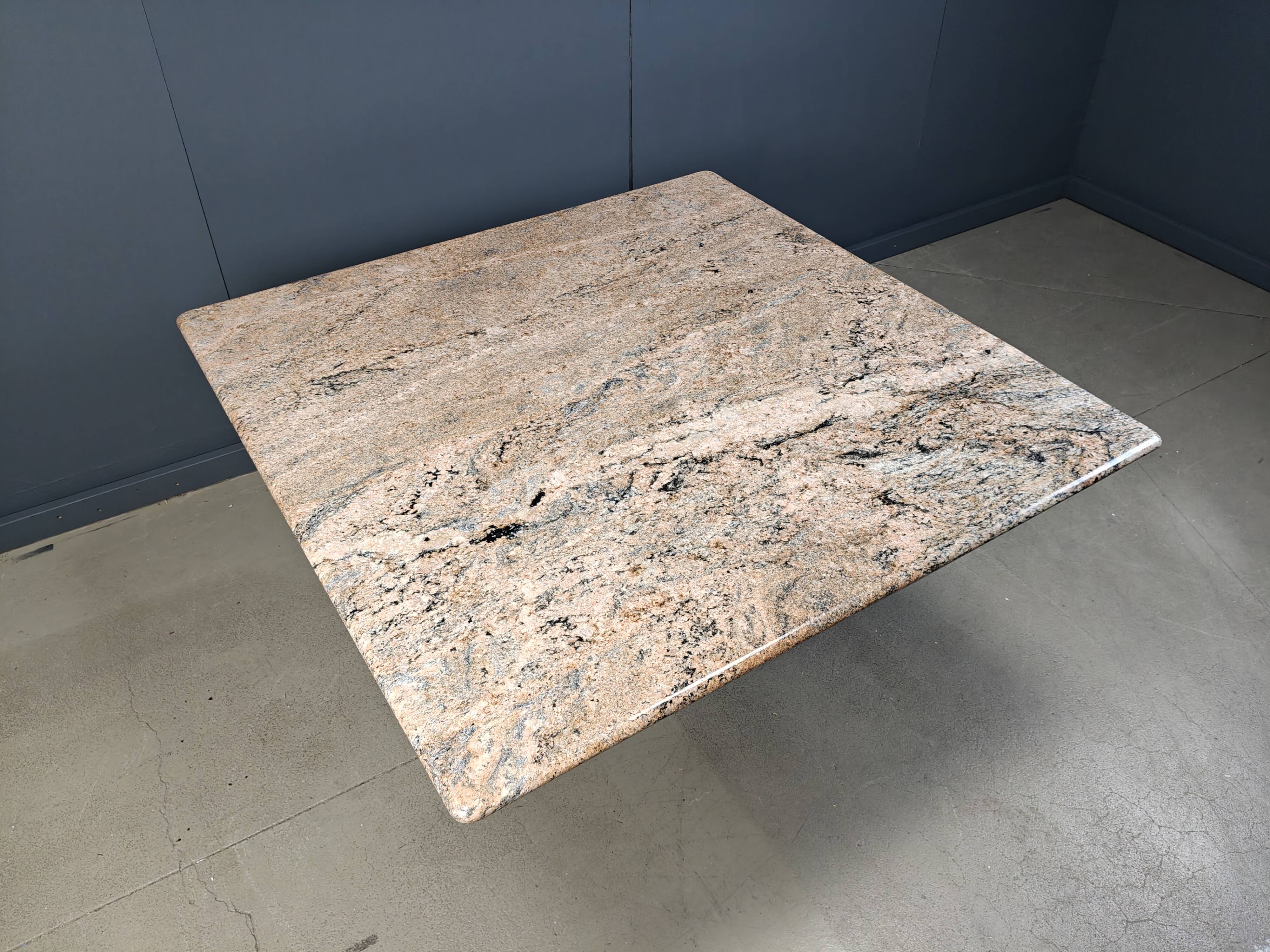 Vintage square granite dining table, 1970s
