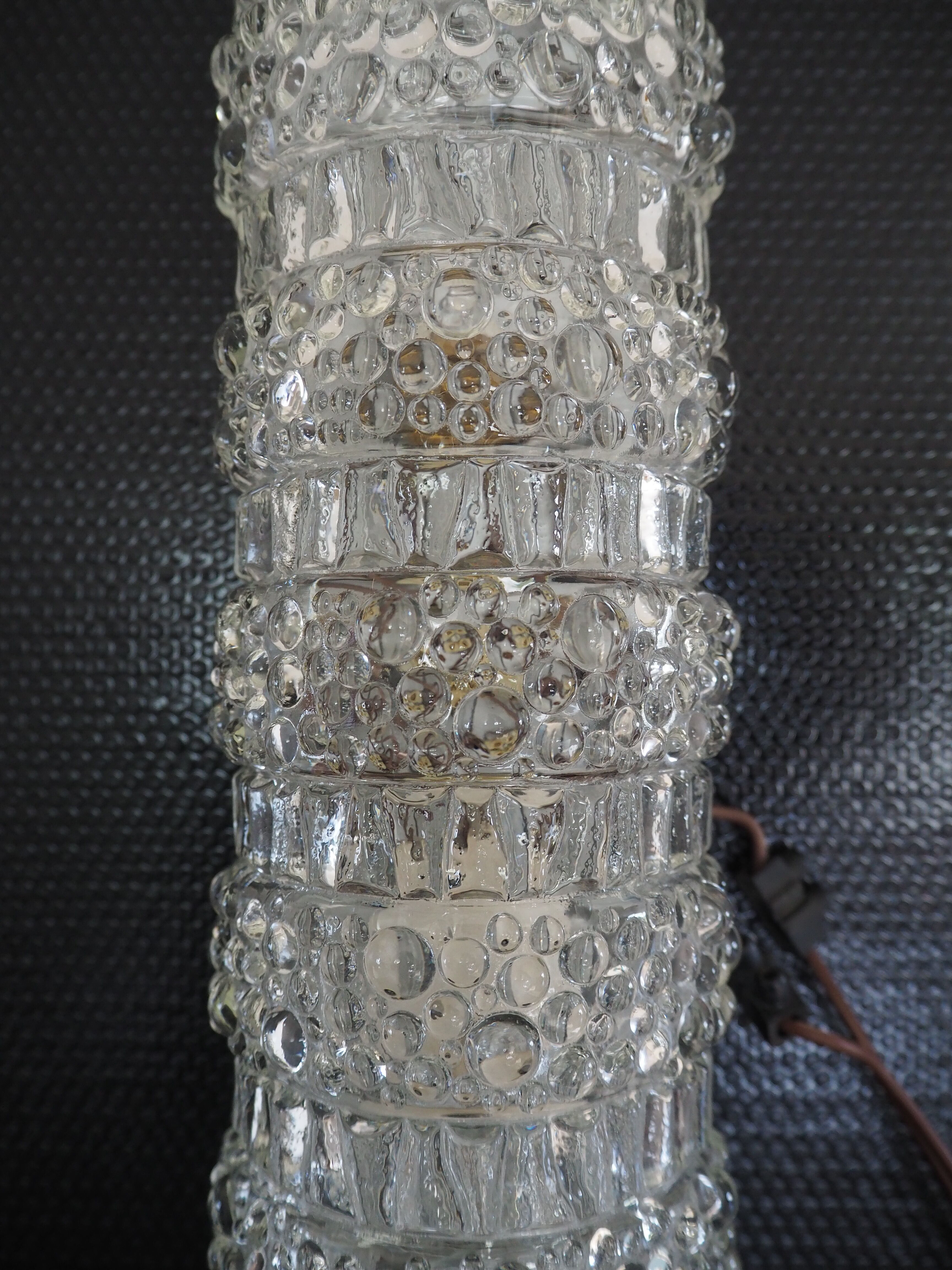 Transparent worked glass sconce from the 1950s
