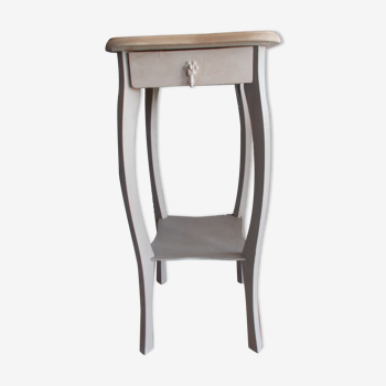 Beige and grey patina side table