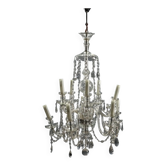Lustre ancien en verre 12 lumières Italie XXe siècle