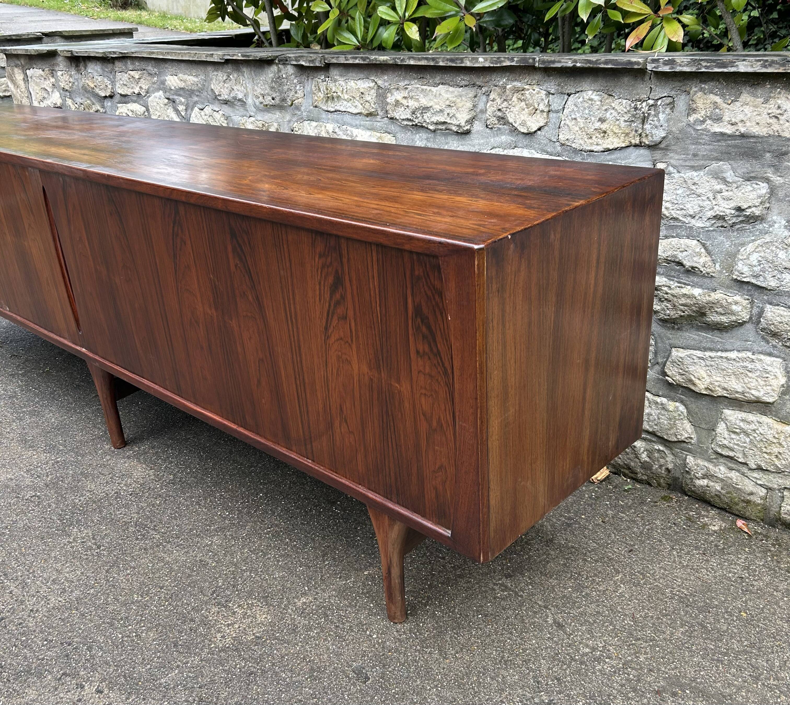 Danish sideboard in Rio rosewood, H. Kjaernulf, sliding doors