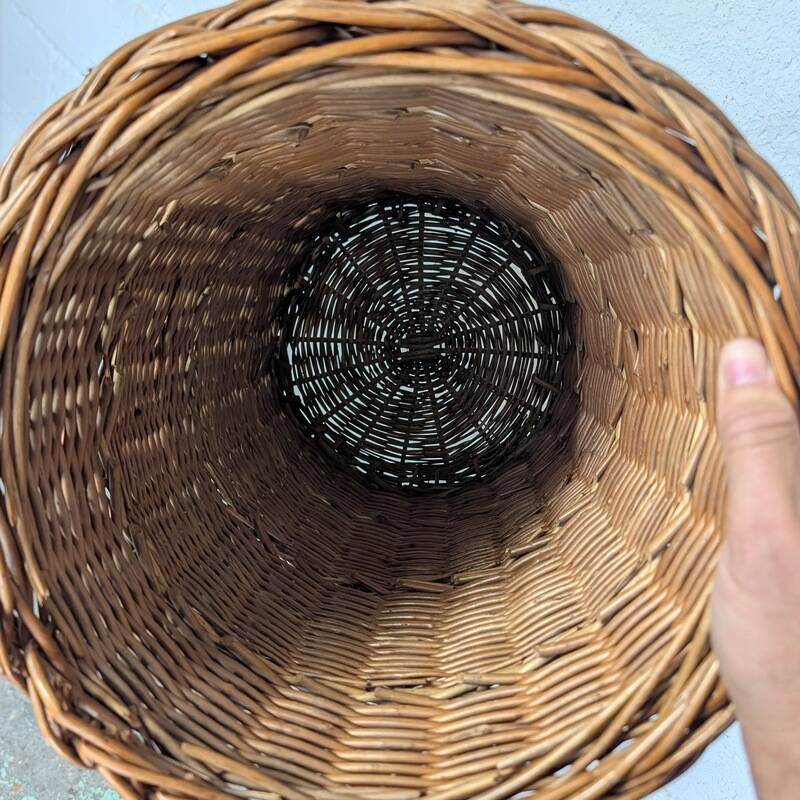 Vintage wicker umbrella stand