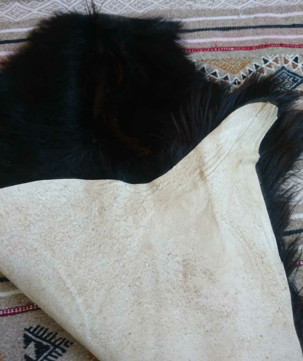 Natural goat black and brown skin 78x43cm