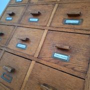 Very large vintage workshop furniture with 30 drawers, haberdashery compartments.