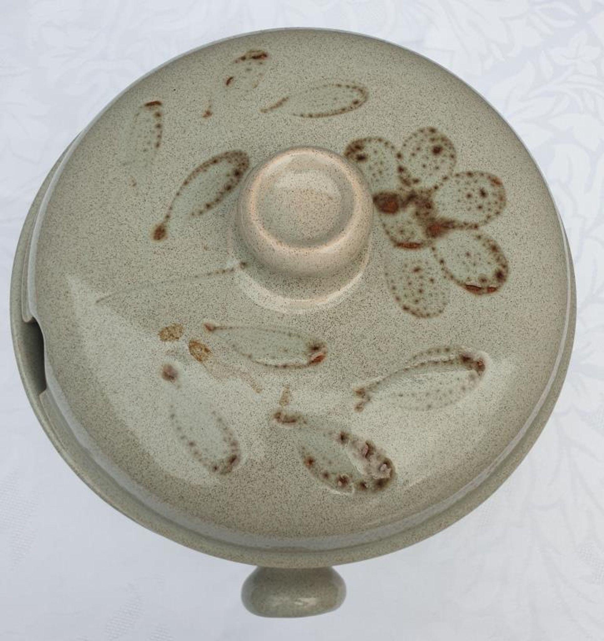 Soup or vinegar sarreguemines morzine 1970 gray floral decoration brown