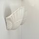 Pair of vintage shell wall lights, matte white plaster, France 1970