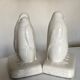 Pair of greenhouses modernist penguin books in cracked art deco earthenware