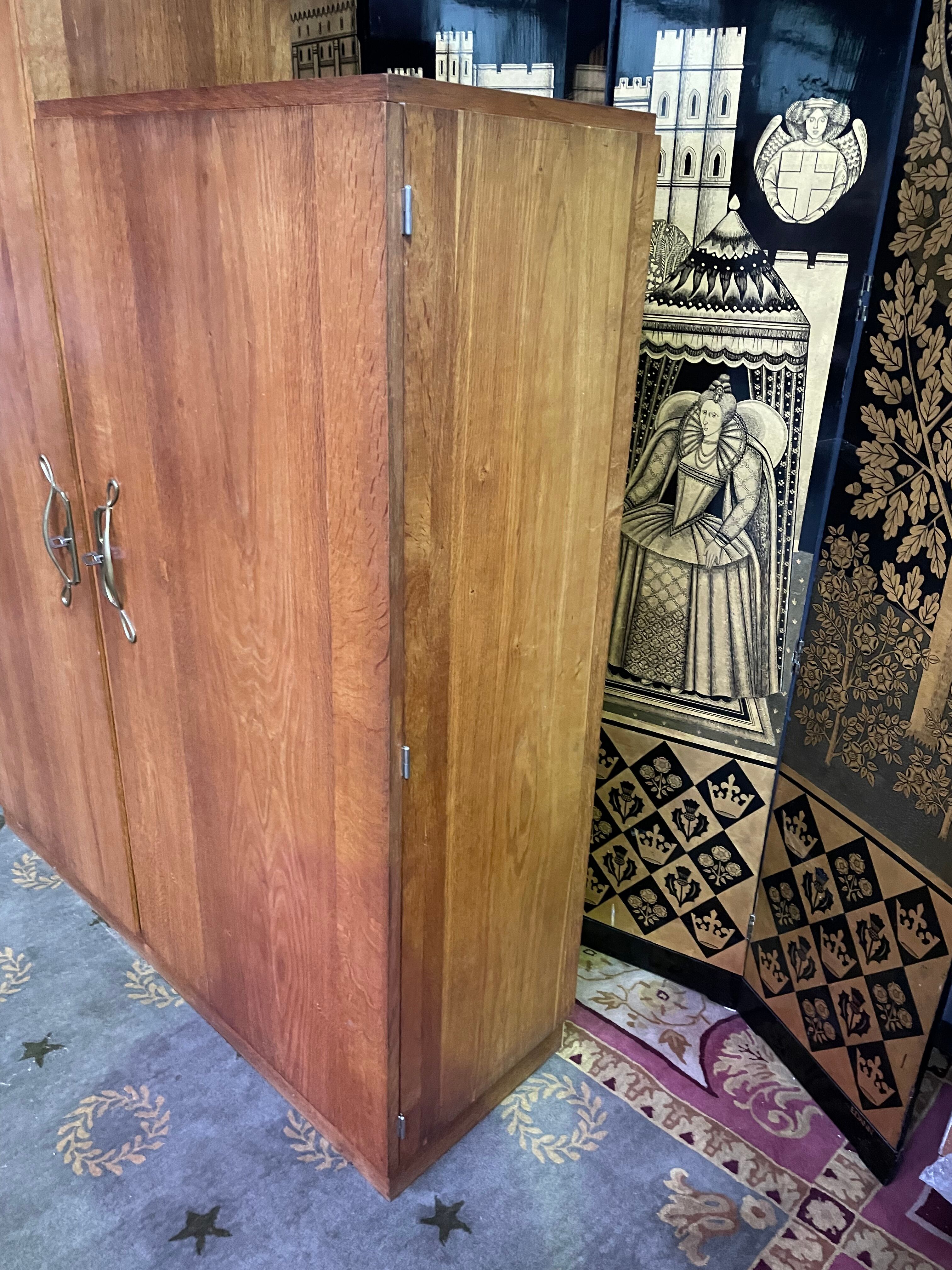 Asymmetrical oak cabinet 1960