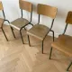 Set of 8 vintage industrial workshop chairs