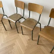 Lot de 8 chaises d'atelier vintage industrielles