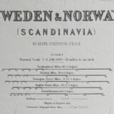 Antique Map of Norway circa 1869 Keith Johnston Royal Atlas Hand coloured map