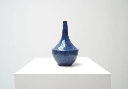 Rogier Vandeweghe, Blue-Glazed Tapered Vase for Amphora
