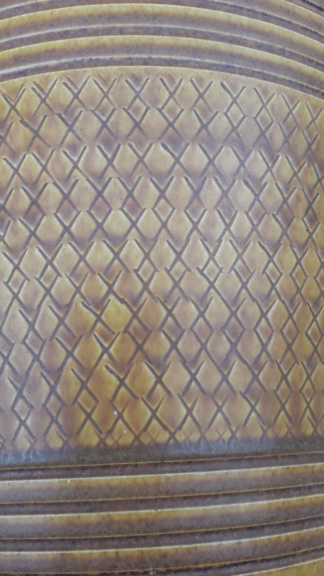 Ceramic pot cover signed