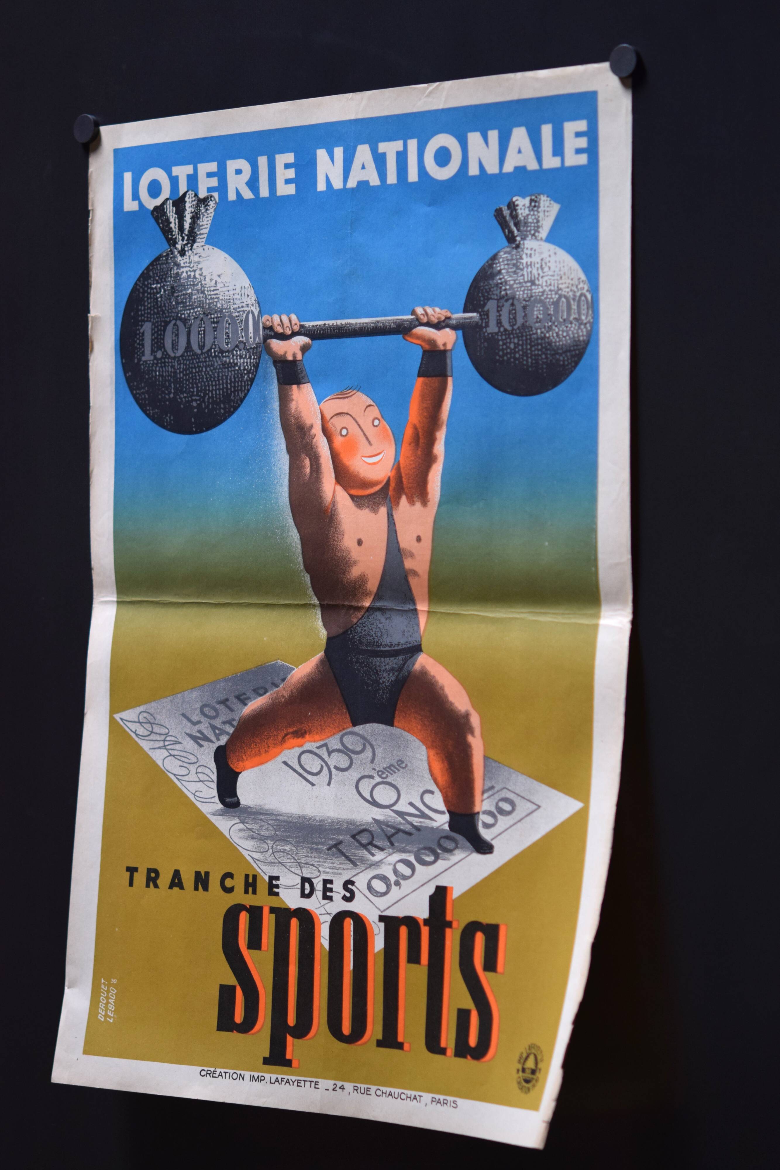 1939 National Lottery Poster "Sports Slice"