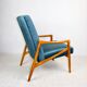 Czech Model Armchair attributed to Jiri Jiroutek in ocean blue, 1970s