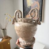 Ceramic bowl with ram heads