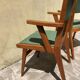 Pair of green bridge armchairs