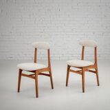 Chaise de salle à manger vintage du milieu du siècle par Rajmund Hałas, restaurée