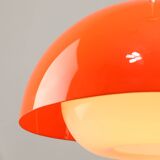 Space Age Italian Orange Acrylic Glass Pendant Lamp, 1970s