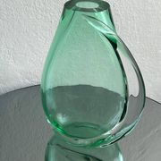 Huge green vase in Murano glass from artisan masters, Flavio Poli 1970's