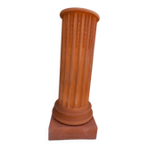 Antique fluted terracotta pedestal column
