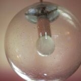 Vintage Glashütte Limburg pendant light, bubbled glass ball, ceiling lamp, ball chandelier