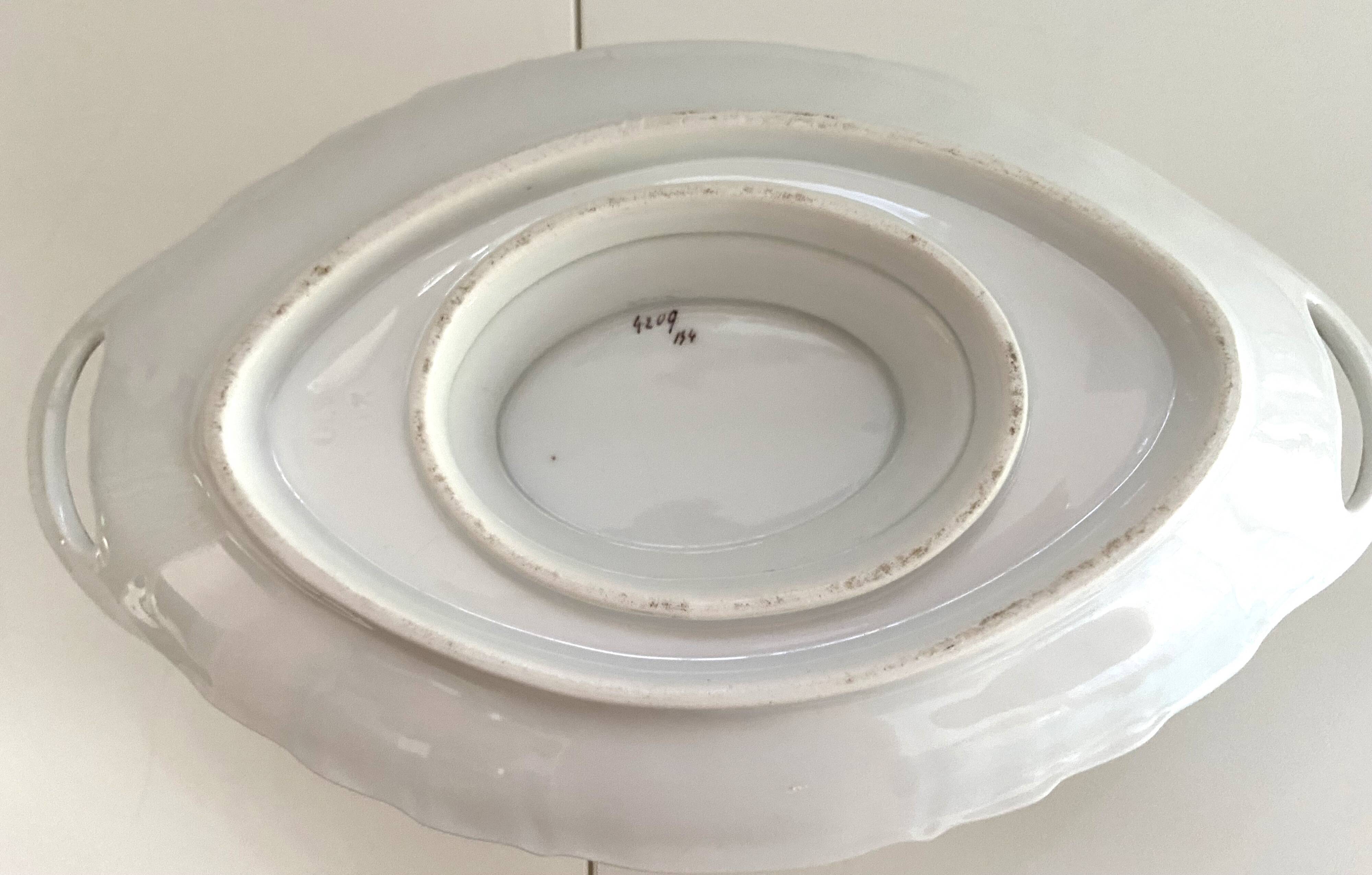 Antique Sauce Boat & Its Frame (Ravier) Fine Porcelain Louis XV Style