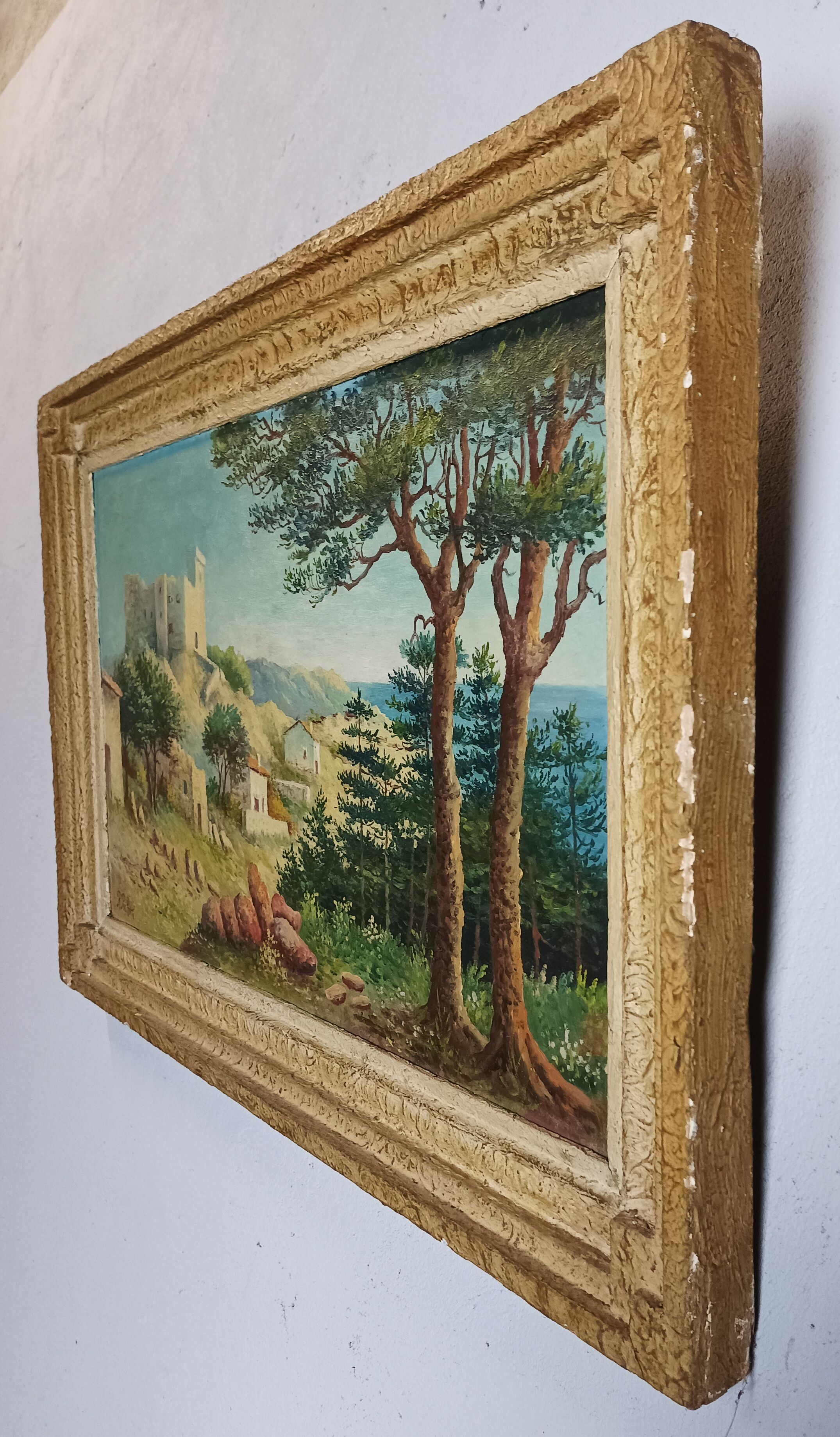 Oil painting on panel signed Robert Pichon landscape
