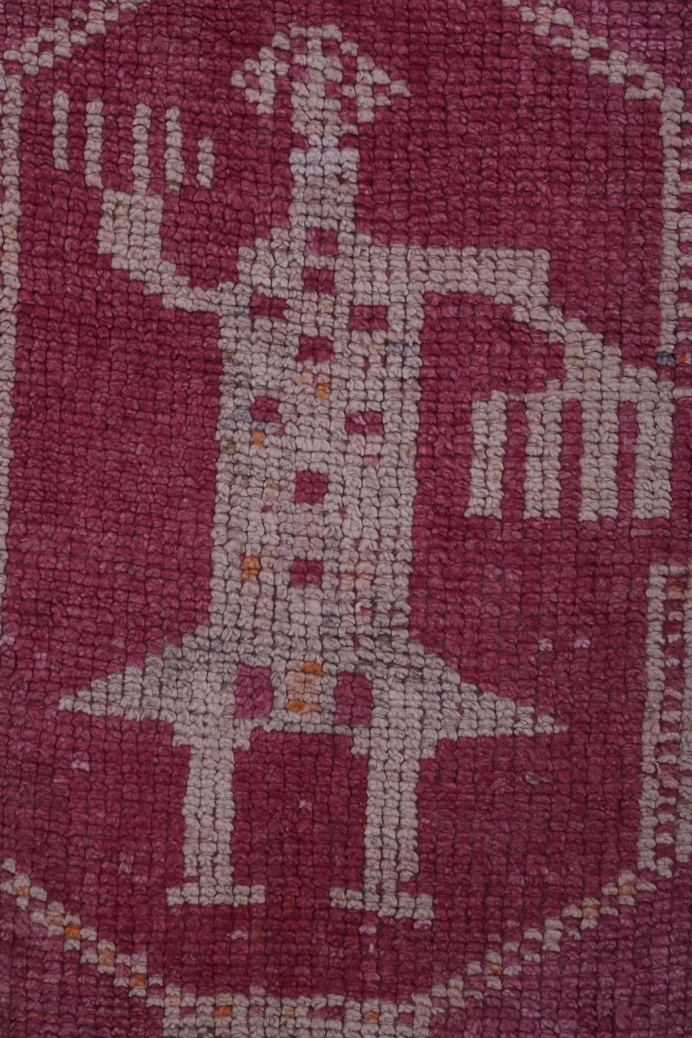 Vintage Turkish rug from Oushak, hand-woven 87x302 cm
