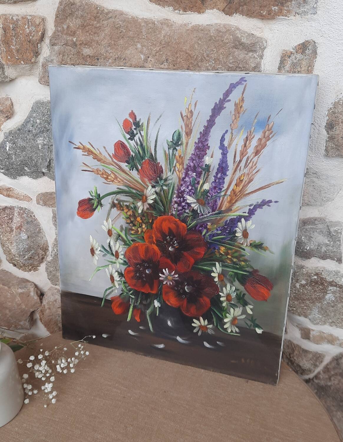 Painting painting bouquet of flowers