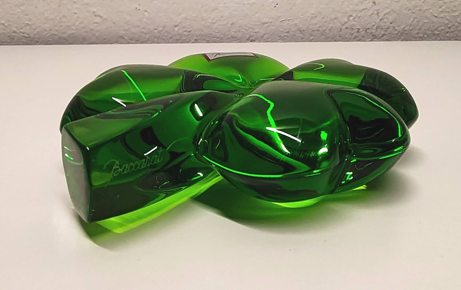 Baccarat green crystal paperweight