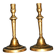 Set of 2 antique baluster candle holders in bronze – Pair of 19th-century beaded gadrooned candlesticks.