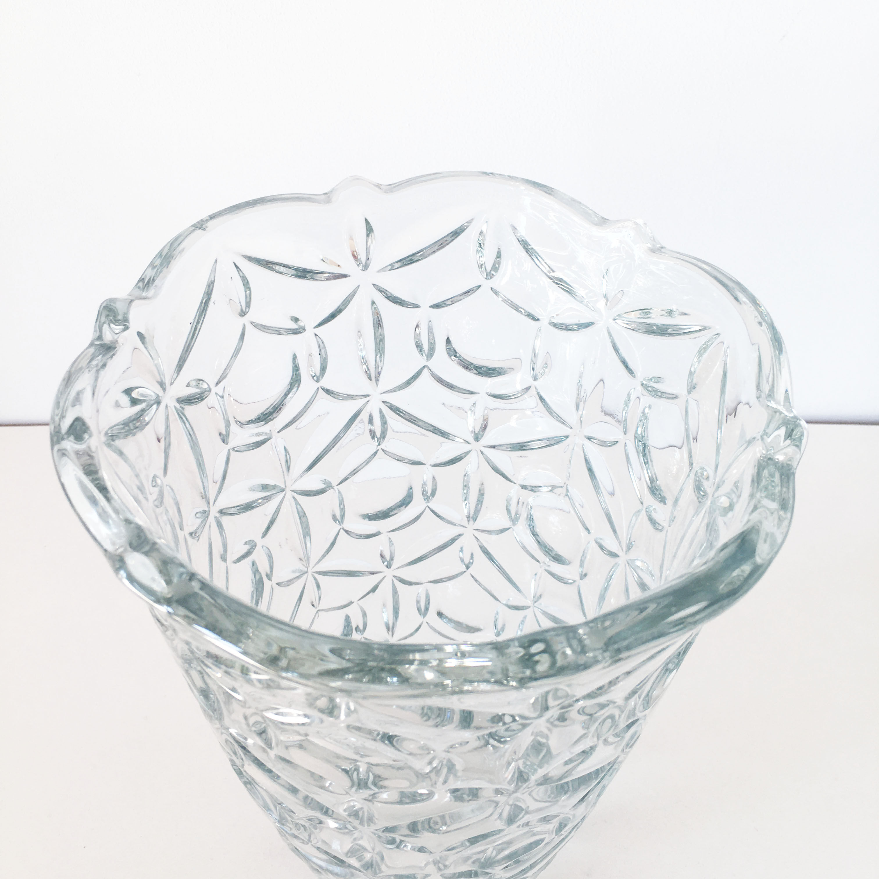 Ancient vase made of chiseled glass