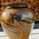 Flamed enamelled stoneware vase