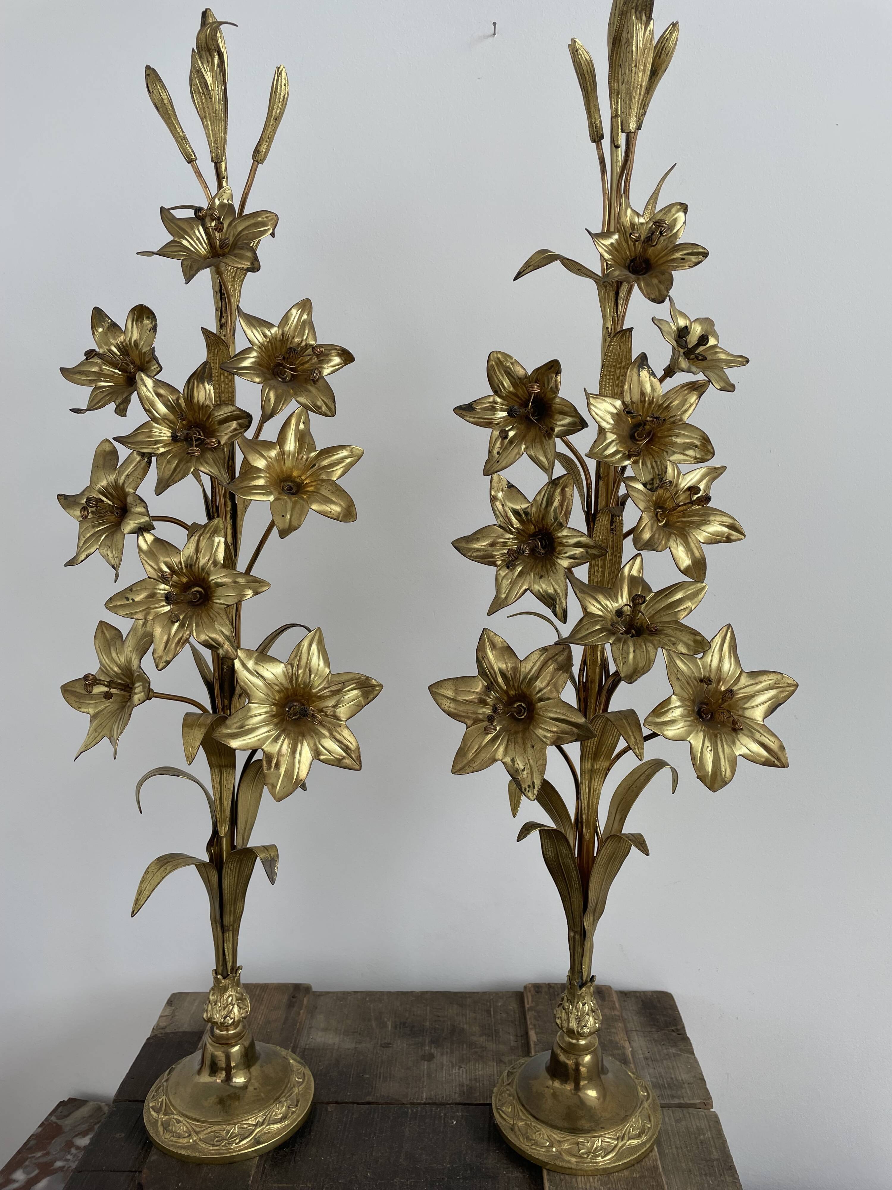 Decorative elements - brass and bronze with décor - fleurs-de-lys - France