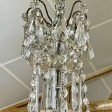6-light crystal and bronze chandelier - 19th century