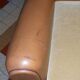 Brown leather club armchair