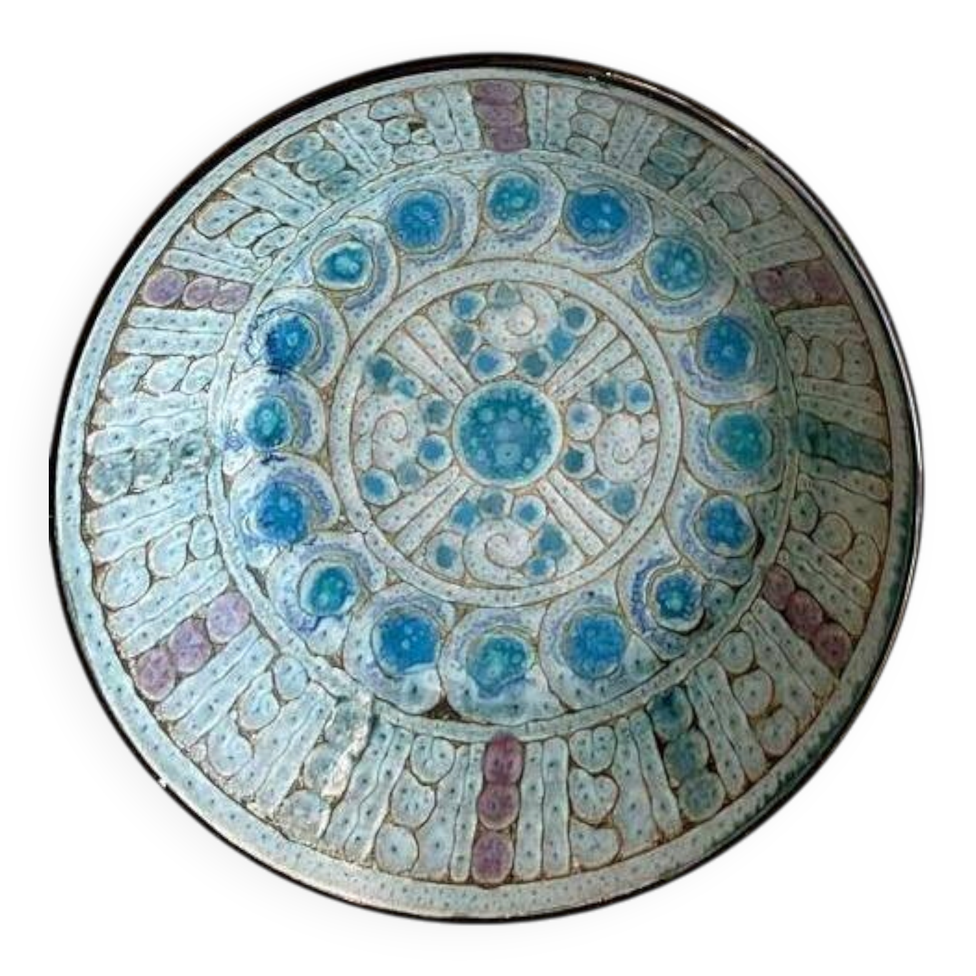 Glazed ceramic deep plate, Danuta Le Hénaff