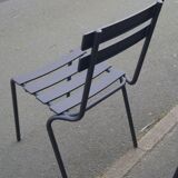 Suite of 8 steel bistro chairs