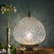 Lampe à poser globe vintage en verre moulé pointes de diamant