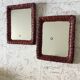 Paire de miroirs rotin osier vintage