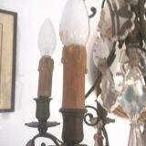 Lustre en bronze et pampilles bicolore