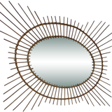 Large rattan sun mirror 1960