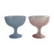 2 vintage pastel opal glass ice cream cups